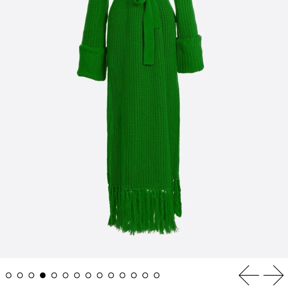 NEW Hanifa Emerald Green Fringe Knit Maxi Cardigan *SOLD OUT COLOR*